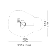 Structure multi-jeux Unimini Rya Hags - Pour enfants de 3 à 5 ans - Dimensions 3150x1750x3120 mm_1