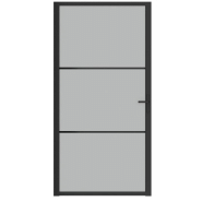 Vidaxl porte intérieure 102,5x201,5 cm noir verre mat et aluminium 350555_1