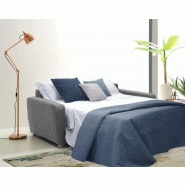 Canapé convertible express NIVES - 3 places - Matelas 14 cm - Tissu anthracite - Couchage 140x190 cm_1