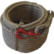 Corde a poulie chanvre avec crochet (couronnes de 25m) référence 27360_1