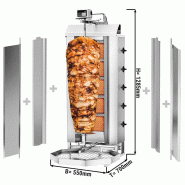 Grill Döner kebab gaz 5 brûleurs max 80 kg avec tôle de protection - moteur en haut_1