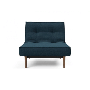 Innovation Living - Fauteuil Splitback Styletto Convertible Lit 90x115 cm - Pieds Fuseau Noyer - Tissu Argus Navy Blue_1