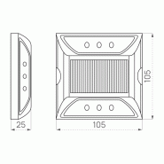 Plot routier basic solaire bi-directionnel 2 x 3 LED - Lot de 6 plots_1