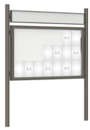 Vitrine extérieure peinte 75 sur poteaux - simple face - de 8 à 30 A4 - Plexi chocs_1