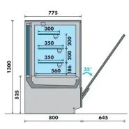 Vitrine service arrière  avec 4 niveaux de présentation idéale pour pâtisserie, boulangerie, sandwicherie et traiteur - CHARME_1