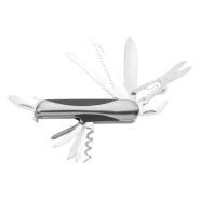 Couteau de poche 11 fonctions en métal - couleur argenté - poids 52,5 gr_1