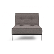 Fauteuil convertible design SPLITBACK - Innovation Living - Mixed Dance Grey - Couchage 90x115 cm - Pieds en acier noir mat_1