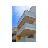 206 012 106 - Garde-corps en aluminium - Bugal SA - Main courante ronde Ø50mm - Remplissage tôle perforée_1