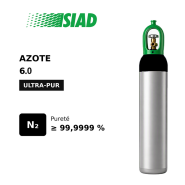 Azote ultra-pur 6.0 SIAD - 99,9999 % de pureté - Pour électronique, semi-conducteurs et salles blanches