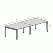 Table de réunion rectangulaire Rock 4 - Mobel Linea - Anthracite_1