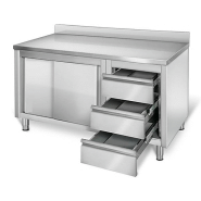 Armoire inox sur pieds 200x70cm - tiroirs à droite_1