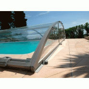 Abri piscine bas Cristal - amovible, motorisé, en aluminium et polycarbonate transparent incassable_1