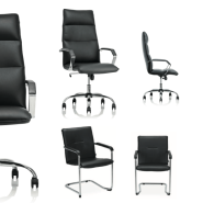 Estro - Fauteuil de direction en cuir pleine fleur avec mécanisme basculant - Burocéan_1
