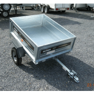 Remorque galvanisée avec ridelles arrière ouvrantes