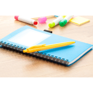 Stylo à bille coloré en plastique - encre bleue - couleur jaune - poids 7g_1