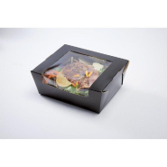 Boîte alimentaire à fenêtre noire 1350ml 15,3x17,2x6,4cm - par 50_1