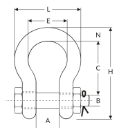 Manille lyre à haute résistance Crosby® G-2130 - Axe boulonné et goupillé - REF : 43320_1