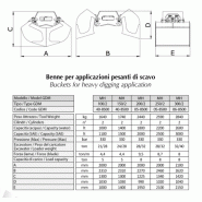 Benne preneuse à vérins horizontaux MH 100/2 - GDM - capacité 1100L - pour pelles 21T et chargeuses 28T_1