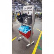 Chariot porte bac - Sesa Systems - LEANPOST 600 - 3 niveaux sur roulettes - 757 x P 560 x H 1600 mm - Référence : 645603_1