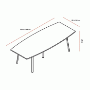 Table de réunion tonneau Ogi A - MDD - Non, Blanc Pastel, 200, Anthracite_1