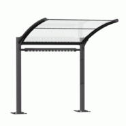 Abris vélo ouvert coroll / structure en acier / toiture en polycarbonate alvéolaire_2