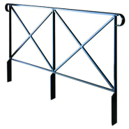 Barrière Halles - Acier massif noir RAL 9005 - Hauteur 950 mm - Poids 11 à 40 kg - Main courante moulurée et piètement renforcé_1