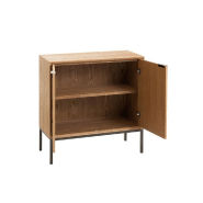 Buffet design BOZA - 2 portes - Bois naturel massif - Style industriel_1