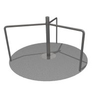 Tourniquet PMR fauteuil roulant - Caroussel en acier inoxydable - Référence BTTOUR - Ø2m adapté aux aires de jeux inclusives_1