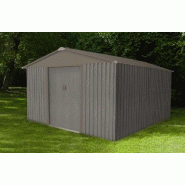Abri jardin métal - aspect bois vieilli 1010 - 9,66 m² - gris_1