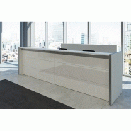 Banque d'accueil Nice 01 - Plans en MDF avec finitions variées et étagères en bois ou verre trempé_1