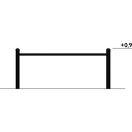Barrière urbaine City-Form L=2m réf-8003107 - Hags - Section de tuyau avec poteau, noir, scellement béton_1