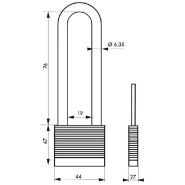 Cadenas à clé Protector 44 mm anse haute - acier au molybdène - sécurité optimale - Thirard_1
