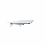 Tablette verre RUN avec support intégré - L119xP35cm - Ep.8 mm - blanc_1