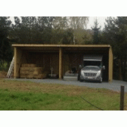 Abri de stockage / structure en bois / toiture en bacacier / bardage en bois / avec fondation_1