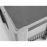 Caisse-palette monobloc 1000x1200 pleine à semelles grise - Résistante, personnalisable, qualité alimentaire - CPP1012/SB3/G_1