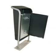 FalcoJona 50 litres - Poubelle publique robuste - Bac intérieur avec poignées - Serrure anti-vibrations_1