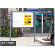 Panneau-vitrine d'extérieur simple et efficace - Support en tube acier ø 114 mm - CARREFOUR_1