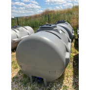 Polycuve PE 2000L grise renforcée - Dabert-Citernes - Diam: 1m16, Lg: 2m15, Hauteur: 1m30 - Ref: W00202307007PR_1