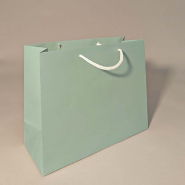 Sac luxe bleu gris poignées papier blanc 32x13x26 cm - par 12_1