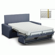 Canapé lit 4 places Levallois - système ouverture express - matelas 16 cm - tête de lit intégrée - bleu cobalt - couchage 160x197 cm_1