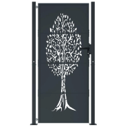 Vidaxl portail de jardin anthracite 105x180cm acier conception d'arbre 153158_1