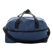 Sac de sport en RPET - bleu foncé - 600D avec poche avant et bandoulière réglable_1