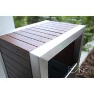 03.063.Sn - Poubelle publique Pavo Zano 52L - Design moderne, lattes bois et acier_1