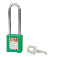 Cadenas de consignation loto lockout tagout 40 mm anse acier ø 6 x 76 mm vert
