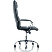 Fauteuil de direction en cuir noir ESTRO - Référence 7691 FD B - Fabrication française, conforme NF EN 1335_1