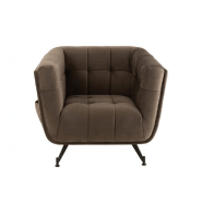 Fauteuil lounge Marianah gris foncé - style contemporain avec assise capitonnée en velours_1