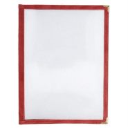 Protège menu 2 volets A5 PVC bordure bordeaux_1