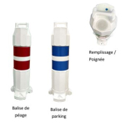 Balise en PEHD de renforcement temporaire d'un marquage - Type K5d lestable - STI Balisage routier - Conforme NF P 98-584_1