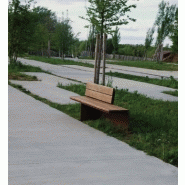 Banc public en bois Cyria - Modèle Monsieur par le designer Vincent Dupont-Rougier_1