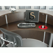 Banque d'accueil courbe ROCK - Mobel Linea. - Acacia clair_1